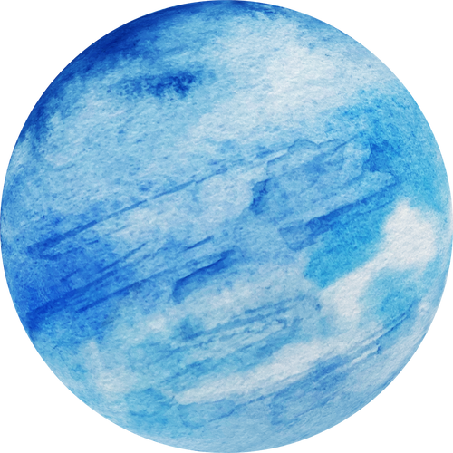 Watercolor Planet Neptune